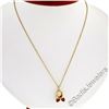 Image 5 : 14kt Yellow Gold 0.33 ctw Ruby and Diamond Bow Baby Girl Shoe Pendant Necklace