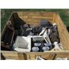 Image 1 : BIN OF ASSORTED MISC HOUSEHOLD ITEMS, SPEAKERS ETC.