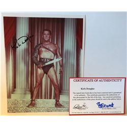 KIRK DOUGLAS SIGNED 8X10 PHOTO 'SPARTACUS' COA