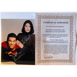 DEAN CAIN & TERI HATCHER SIGNED 8X10 PHOTO 'THE ADVENTURES OF LOIS & CLARK' COA