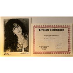 JULIE STRAIN SIGNED 8X10 PHOTO 'BEVERLY HILLS COP 3, NAKED GUN, PENTHOUSE MODEL' COA
