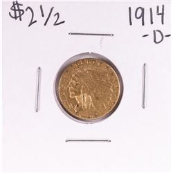 1914-D $2 1/2 Indian Head Quarter Eagle Gold Coin