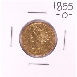 1855-O $5 Liberty Head Half Eagle Gold Coin