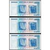 Image 2 : Lot of (3) Consecutive Zimbabwe One Hundred Trillion Dollar Notes