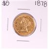 Image 1 : 1878 $5 Liberty Head Half Eagle Gold Coin