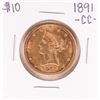 Image 1 : 1891-CC $10 Liberty Head Eagle Gold Coin