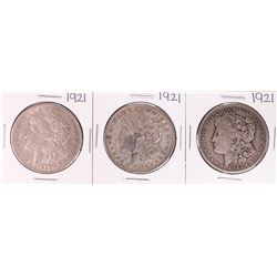 Lot of (3) 1921 $1 Morgan Silver Dollar Coins