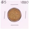 Image 1 : 1880 $5 Liberty Head Half Eagle Gold Coin
