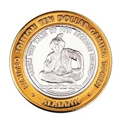 .999 Fine Silver Aladdin Resort & Casino Las Vegas $10 Limited Edition Gaming Token