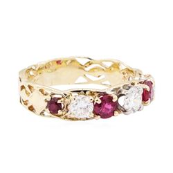 14KT Yellow Gold 1.25 ctw Ruby And Diamond Ring