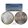 Image 1 : 1881-S $1 Morgan Silver Dollar Coin PCGS MS64 Amazing Toning