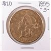 Image 1 : 1855-S Type 1 $20 Liberty Head Double Eagle Gold Coin