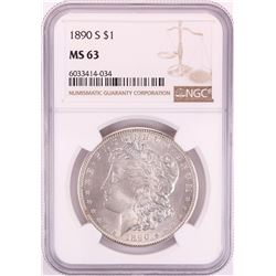 1890-S $1 Morgan Silver Dollar Coin NGC MS63
