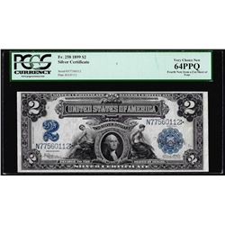 1899 $2 Mini-Porthole Silver Certificate Note Fr.258 PCGS Very Choice New 64PPQ