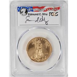 2016 $25 American Gold Eagle Coin PCGS MS70 First Strike Edmund C. Moy Signature