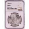 Image 1 : 1884 $1 Morgan Silver Dollar Coin NGC MS64