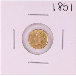 1851 Type 1 $1 Liberty Head Gold Dollar Coin