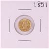 Image 1 : 1851 Type 1 $1 Liberty Head Gold Dollar Coin
