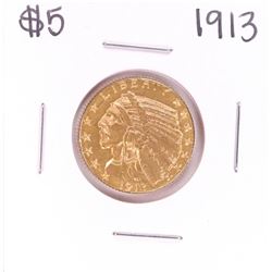 1913 $5 Indian Head Half Eagle Gold Coin