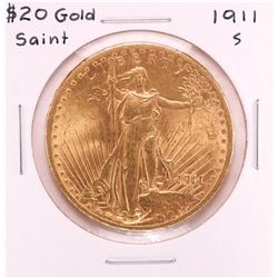 1911-S $20 Saint Gaudens Double Eagle Gold Coin