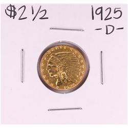 1925-D $2 1/2 Indian Head Quarter Eagle Gold Coin