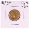 Image 1 : 1925-D $2 1/2 Indian Head Quarter Eagle Gold Coin