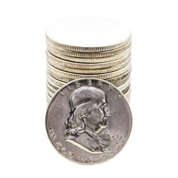 Roll of (20) Brilliant Uncirculated 1954 Franklin Half Dollar Coins