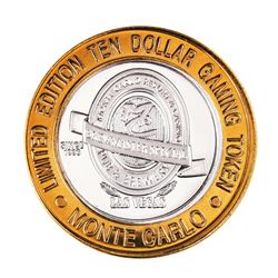 .999 Silver Monte Carlo Las Vegas, Nevada $10 Casino Limited Edition Gaming Token