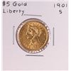 Image 1 : 1901-S $5 Liberty Head Half Eagle Gold Coin