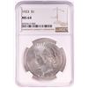 Image 1 : 1923 $1 Peace Silver Dollar Coin NGC MS64