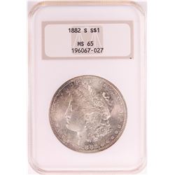 1882-S $1 Morgan Silver Dollar Coin NGC MS65 Old Holder