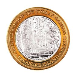 .999 Silver Treasure Island Las Vegas, Nevada $10 Casino Limited Edition Gaming Token