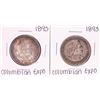 Image 1 : Lot of (2) 1893 Columbian Expo Commemorative Half Dollar Coins
