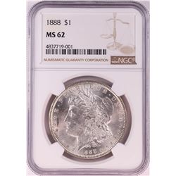 1888 $1 Morgan Silver Dollar Coin NGC MS62