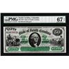 Image 1 : 1872 $50 State of South Carolina Revenue Bond Obsolete Note PMG Superb Gem Unc. 67EPQ