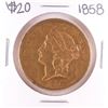 Image 1 : 1858 $20 Liberty Head Double Eagle Gold Coin