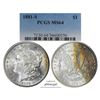 Image 1 : 1881-S $1 Morgan Silver Dollar Coin PCGS MS64 Amazing Toning