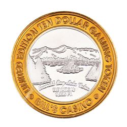 .999 Silver Bills Casino Lake Tahoe, Nevada $10 Limited Edition Gaming Token
