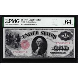 1917 $1 Legal Tender Note Fr.36 PMG Choice Uncirculated 64