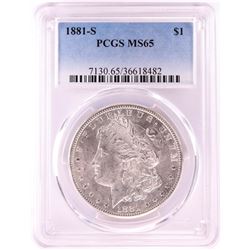 1881-S $1 Morgan Silver Dollar Coin PCGS MS65