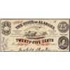 Image 1 : 1863 Twenty Five Cents The State of Alabama Obsolete Note