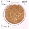 Image 1 : 1875-S $20 Type 2 Liberty Head Double Eagle Gold Coin