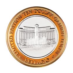 .999 Silver Bellagio Las Vegas, Nevada $10 Casino Limited Edition Gaming Token