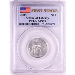 2005 $25 American Platinum Eagle Coin PCGS MS69 First Strike
