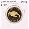 Image 1 : 1988 Canada $100 Proof Bowhead Whale Gold Coin