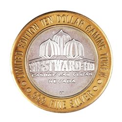 .999 Silver Westward Ho Casino Las Vegas $10 Casino Gaming Token Limited Edition