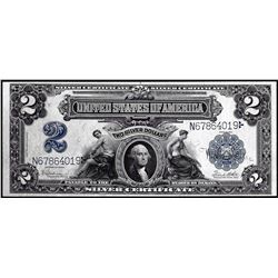 1899 $2 Mini-Porthole Silver Certificate Note