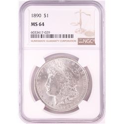1890 $1 Morgan Silver Dollar Coin NGC MS64