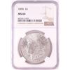 Image 1 : 1890 $1 Morgan Silver Dollar Coin NGC MS64