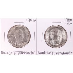 Lot of 1946 & 1950-S Booker T. Washington Commemorative Half Dollar Coins